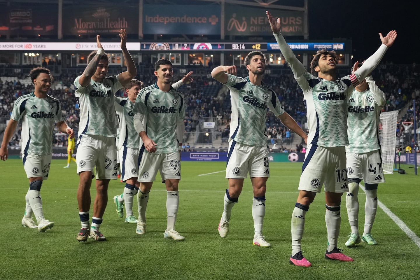 Carles Gil (right) and the Revolution ended the Union's 15-game unbeaten run on Saturday night, plus ended a New England run of five straight losses in Chester, Pa.