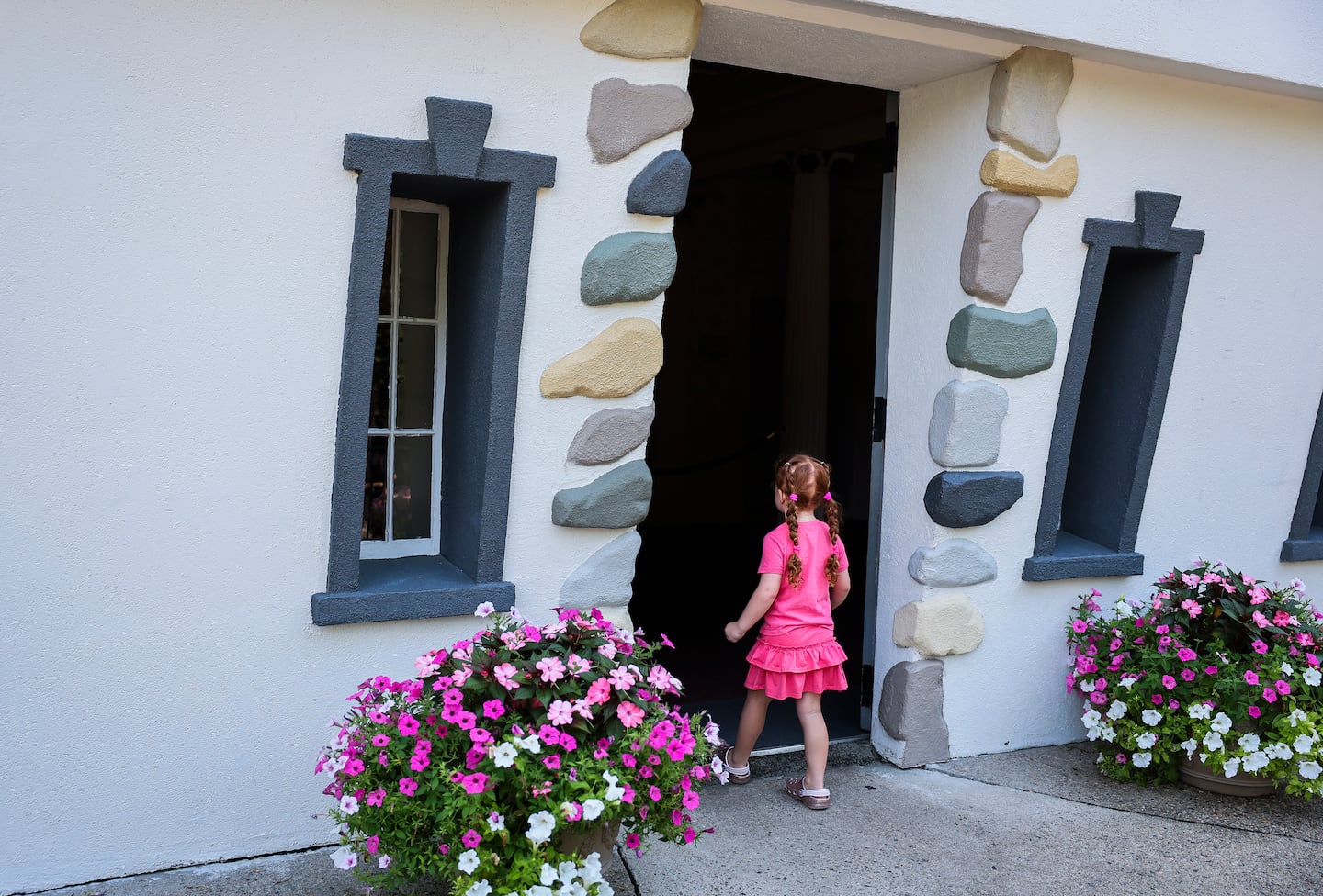 Ellie McGinn, 4, excitedly ran into the castle to meet Cinderella.